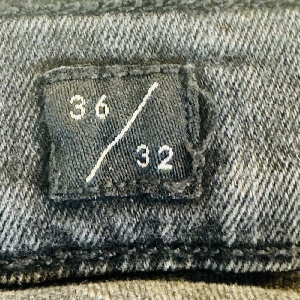 Lucky Brand 110 Slim Jeans Mens 36x32 Gray Charcoal Wash Slim Skinny Zip Fly - Picture 14 of 16